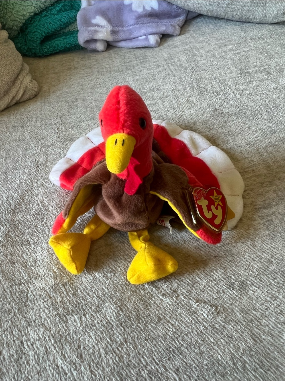 Vintage TY Beanie Baby Gobbles The Turkey 1996 With Tags